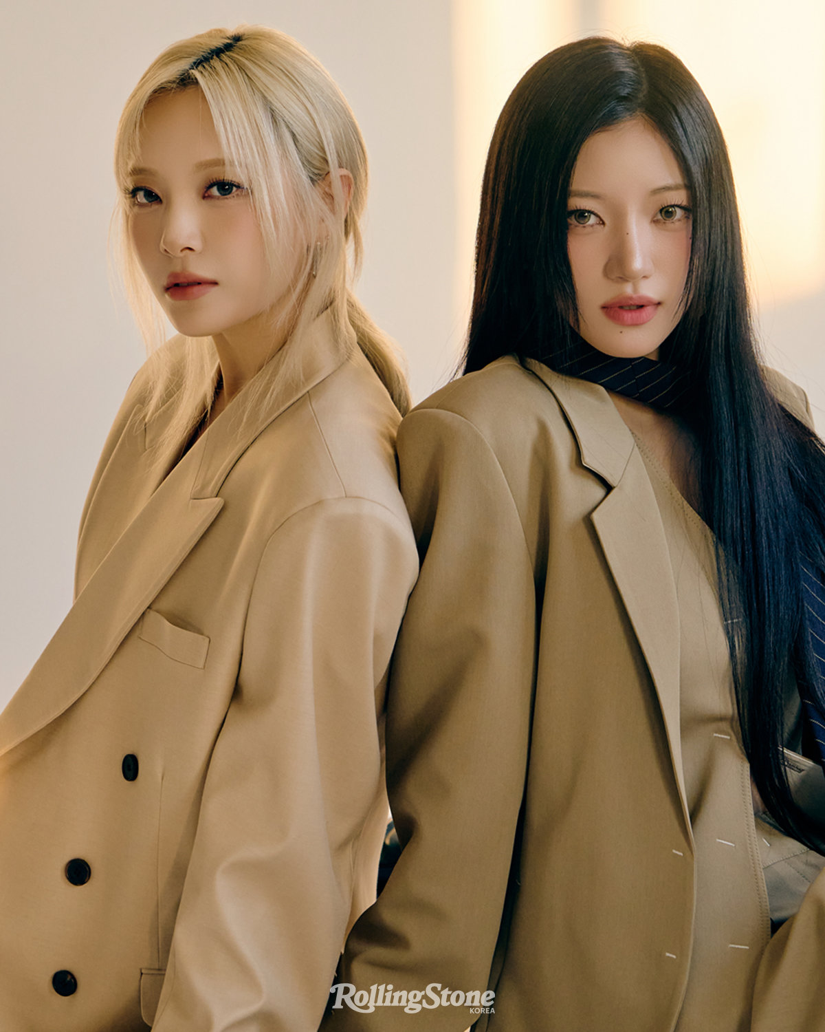Billlie members Moon Sua and SIYOON showcasing their charm in Rolling Stone Korea photoshoot