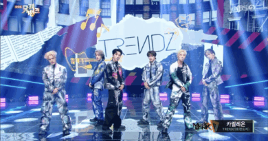 TRENDZ performing Chameleon on Music Bank showcasing unique Kpop style