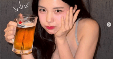 Korean cheerleader Dahye Lee poses with beer and stuns fans online