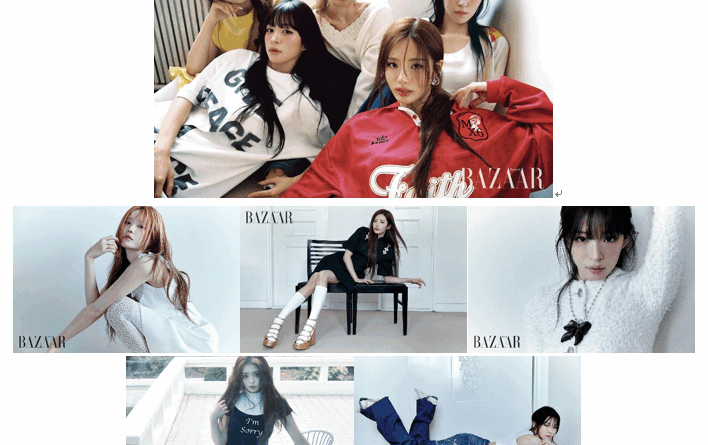fromis9 shines in a bold fashion shoot by Harpers BAZAAR Korea showcasing individual charm