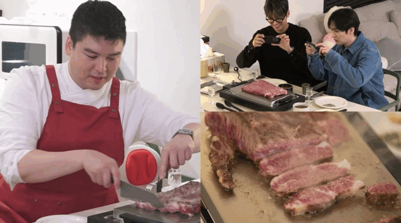 Lee Jangwoo hosts Ryeoun and Stray Kids Lee Know with hanwoo steak on I Live Alone