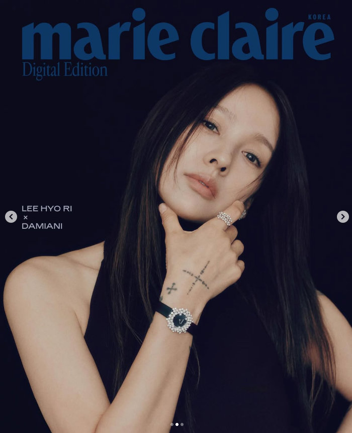 A striking image of Lee Hyori from her recent Marie Claire photoshoot