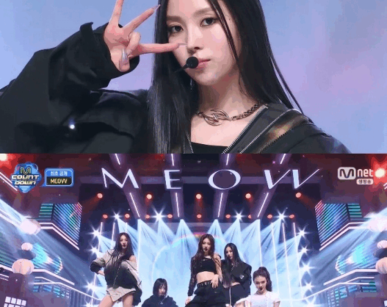 MEOVV performs debut single HANDS UP live on M Countdown stage