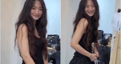 Shin Min-a captivates in sleeveless black dress showing off dimpled smile and new perm
