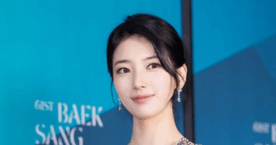 Bae Suzy smiles at photo wall at 61st Baeksang Arts Awards in Seoul