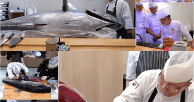 An Yu-seong slices a 166kg tuna on Korean reality show