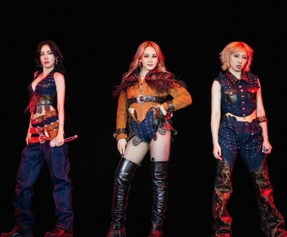 Kpop group 2NE1 performing at Head In The Clouds festival in Los Angeles