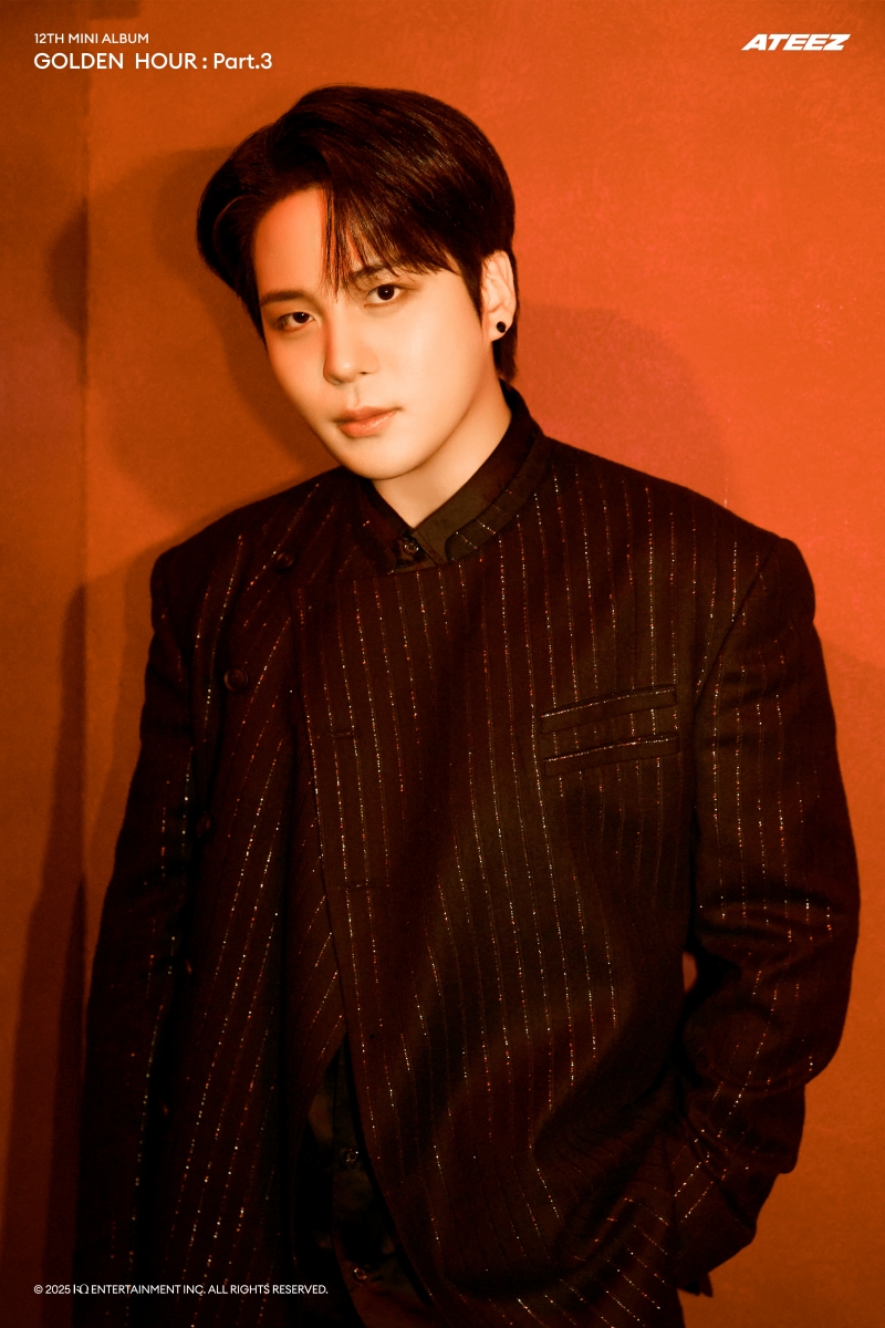 Discover ATEEZ's striking visuals in their latest photos for GOLDEN HOUR album release.