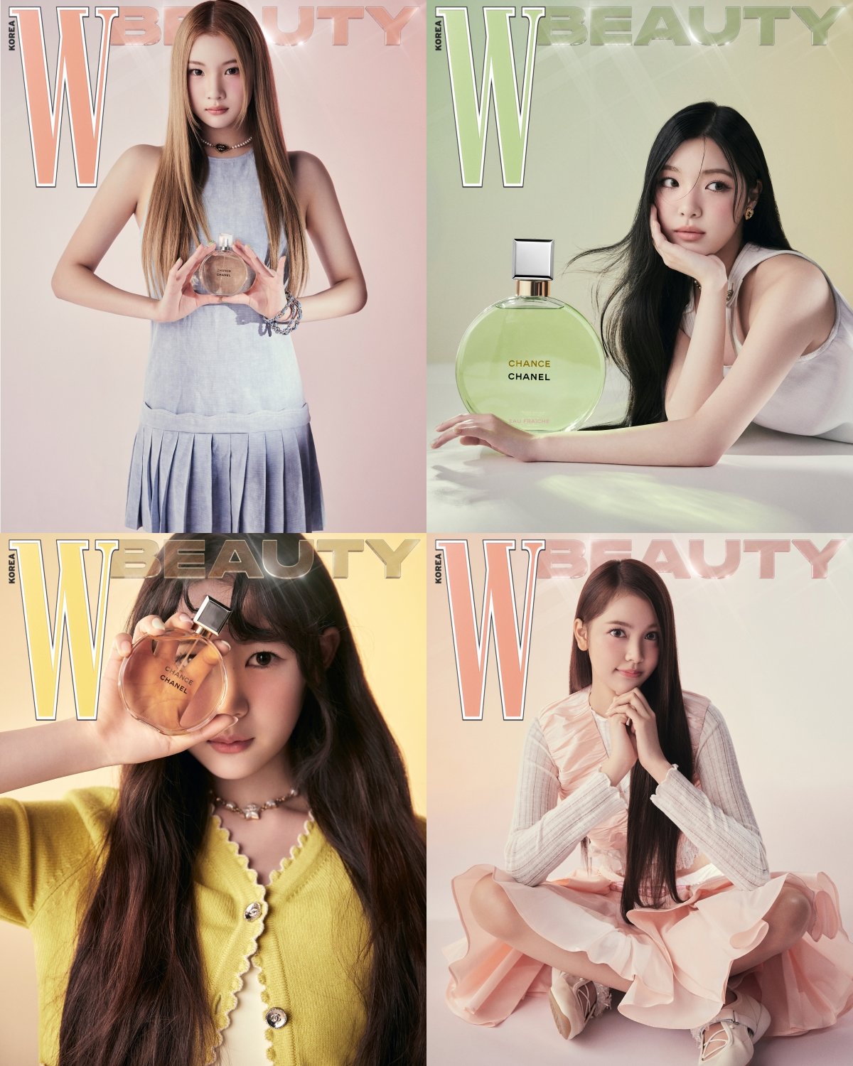 Hearts2Hearts impresses with unique charm and style in W Korea fashion spread.