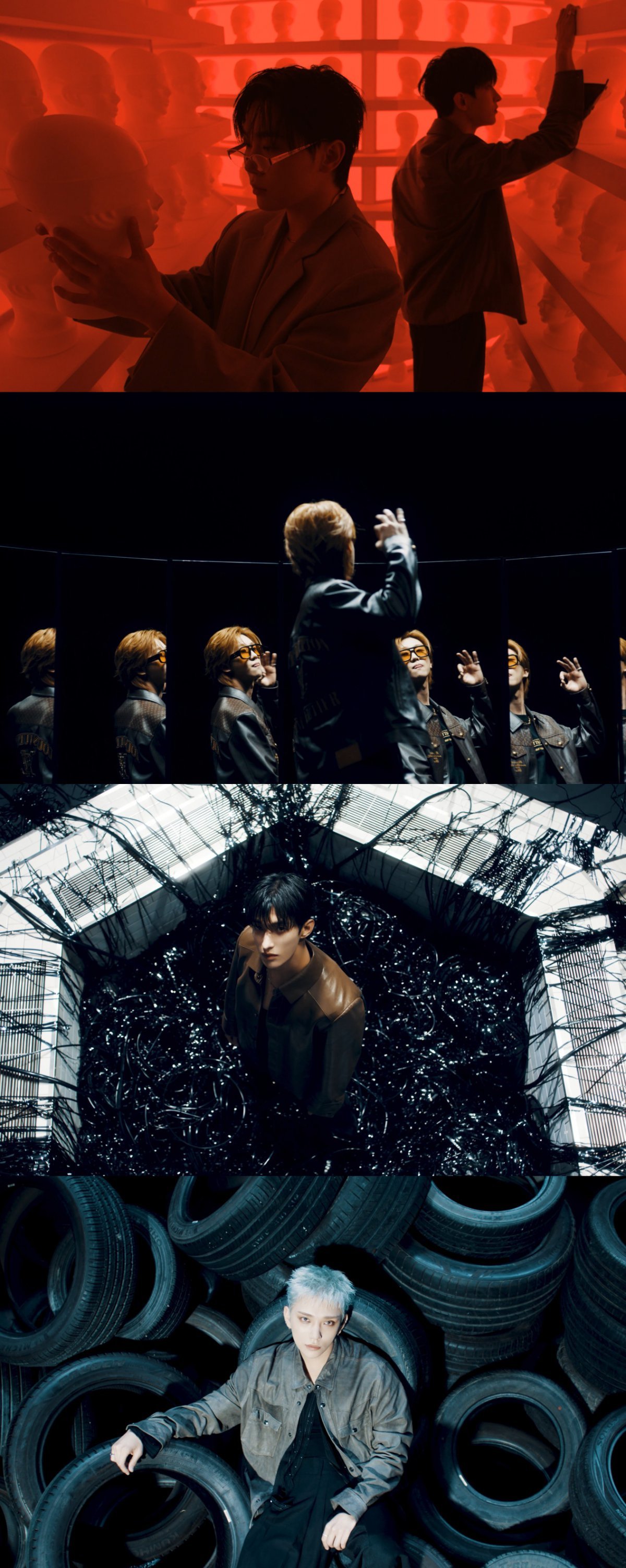 SEVENTEEN in artistic visuals and fashion for 'Bad Influence' music video.