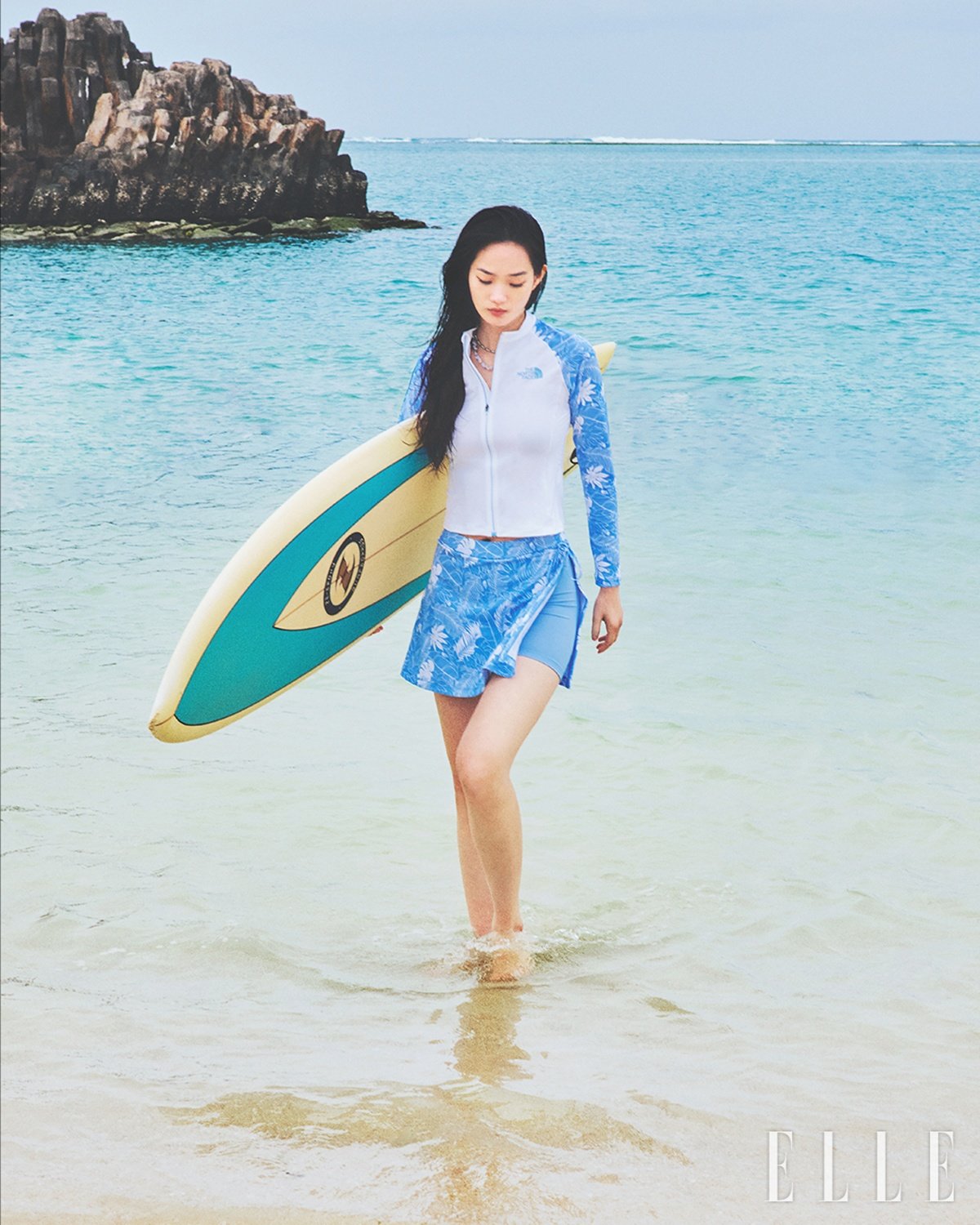 Shin Hyun-ji shines in Elle Korea's Okinawa summer fashion shoot