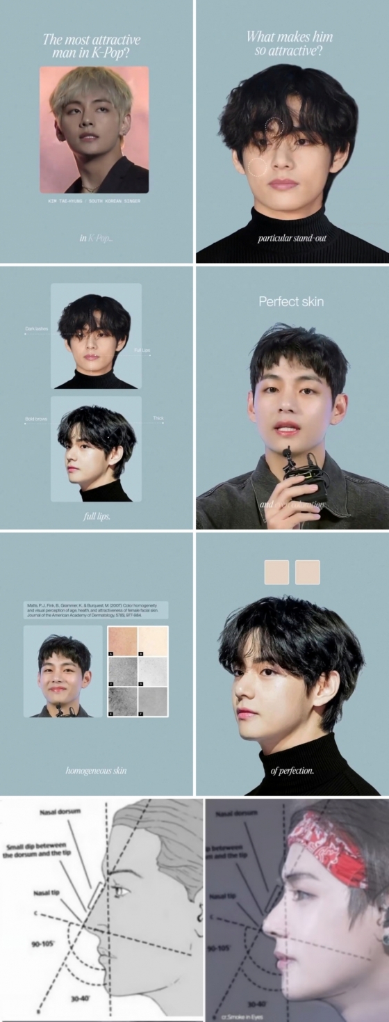 Kim Taehyung's stunning looks are scientifically assessed revealing the beauty within