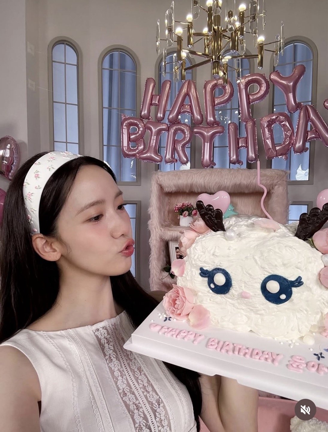 Girls' Generation's YoonA shares her joy with fans during a special online live event.