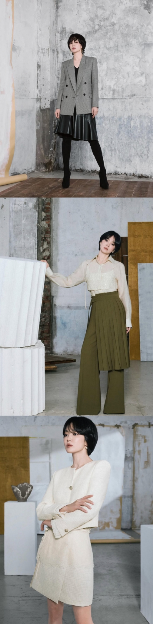 Song Hye-kyo's fashion statement heralds the upcoming fall season with style.